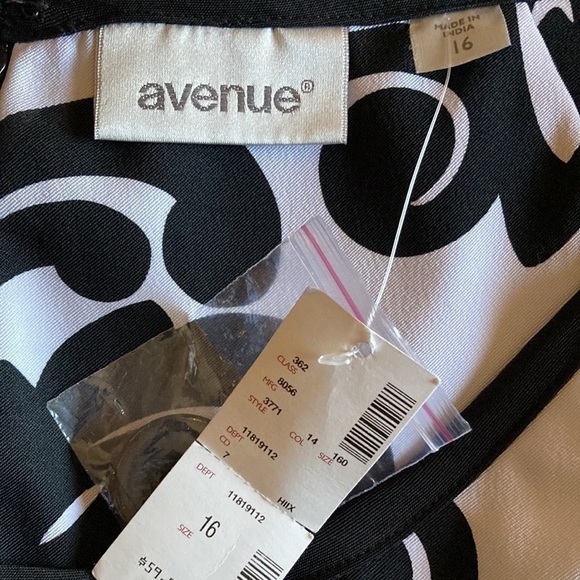 Avenue | White Sheath Dress Black Botanical Print Cap Sleeves Midi 16 - Picture 3 of 5